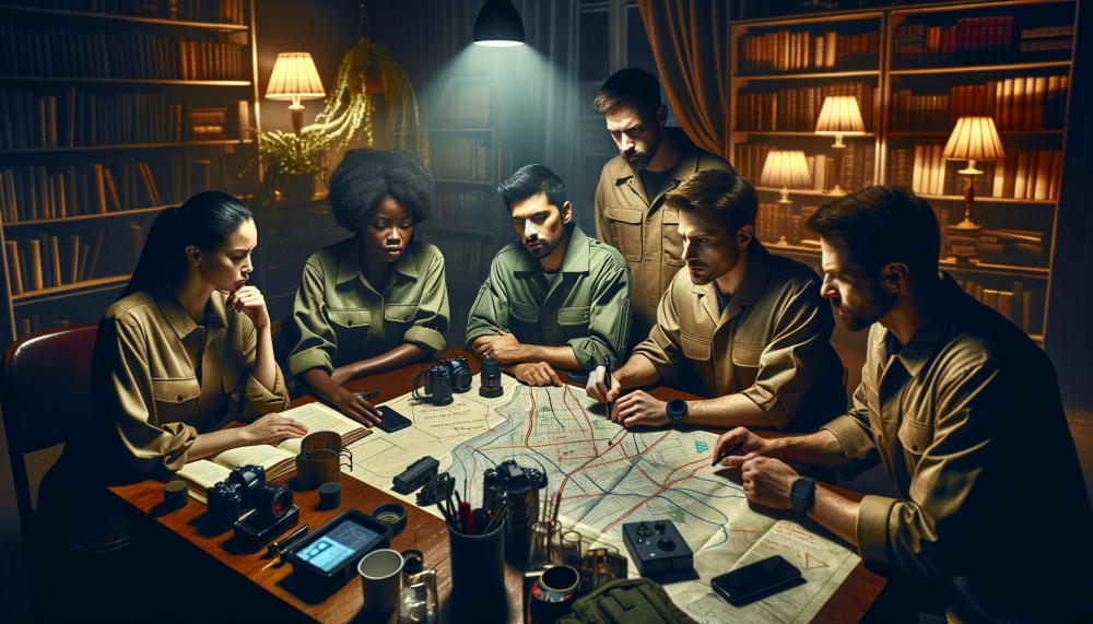The team of ghost hunters planning their Best Practices and Final Precautions for Safe Ghost Hunting